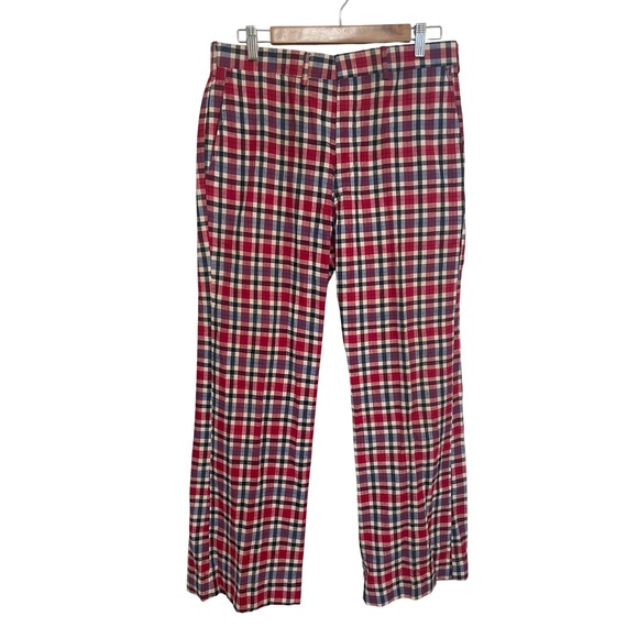 Unbranded Other - Vintage Pants Red White Blue Plaid Straight Leg Cotton 33x31